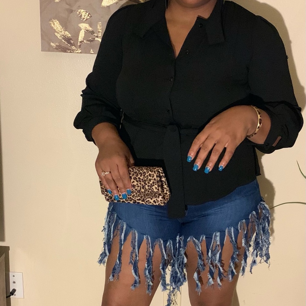 Ragged Denim Shorts
